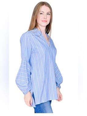 Amanda Uprichard Dartmouth Blue Stripped 100% Cotton Size Small